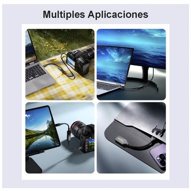 CABLE ADAPTADOR CONVERTIDOR MICRO HDMI A HDMI HEMBRA 8K 60HZ NETCOM 4K 120HZ ALTA VELOCIDAD 48GBPS SANTOFA ELECTRONICS S2059 - 4