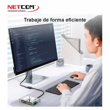 CABLE ADAPTADOR CONVERTIDOR MICRO HDMI A HDMI HEMBRA 8K 60HZ NETCOM 4K 120HZ ALTA VELOCIDAD 48GBPS SANTOFA ELECTRONICS S2059 - 6
