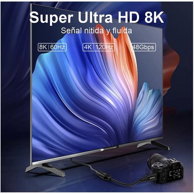 CABLE ADAPTADOR CONVERTIDOR MICRO HDMI A HDMI HEMBRA 8K 60HZ NETCOM 4K 120HZ ALTA VELOCIDAD 48GBPS SANTOFA ELECTRONICS S2059 - 7