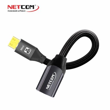 CABLE ADAPTADOR CONVERTIDOR MICRO HDMI A HDMI HEMBRA 8K 60HZ NETCOM 4K 120HZ ALTA VELOCIDAD 48GBPS SANTOFA ELECTRONICS S2059 - 9