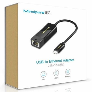 ADAPTADOR DE RED ETHERNET RJ45 A USB TIPO-C 100MBPS MINDPURE SE2070 - 2
