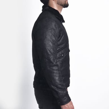 CASACA ECOCUERO TEXTURIZADO PERFECT FIT ESTILO BIKER SG - 2