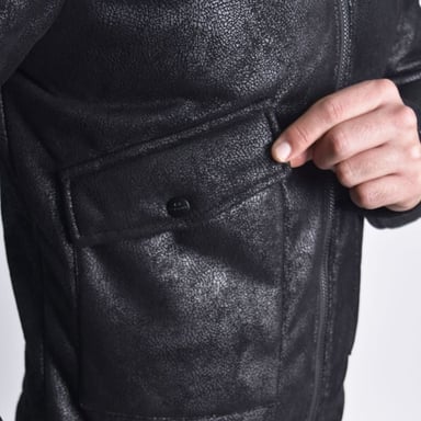 CASACA ECOCUERO TEXTURIZADO PERFECT FIT ESTILO BIKER SG - 3