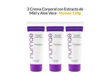 CREMA CUERPO NUMAE AROMÁTICA 3 UNIDADES EXTRACTO MIEL Y ALOE VERA 110G - 1