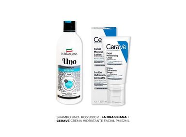 SET CERAVE SHAMPO UNO + CREMA HIDRATANTE FACIAL PM 52ML - 3