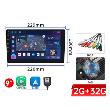 AUTORADIO PANTALLA ANDROID 9' 2RAM 32GB - 8 NUCLEOS (REAL) CON SOPORTE PARA CHIP (SIM) - 7