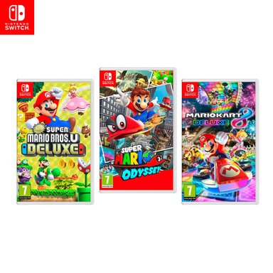 JUEGO NINTENDO SWITCH MARIO KART 8 DELUXE + NEW SUPER MARIO BROS U DELUXE + SUPER MARIO ODYSSEY - 1