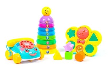JUGUETE SET PARA BEBES AROS APILABLES, MARIPOSA Y TELÉFONO - 2