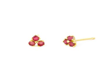 ARETES BALIQ ARG-5650 ORO 18K RUBÍ TU Y YO - 1