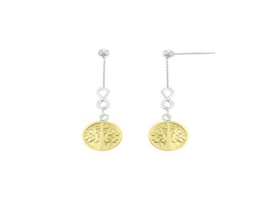 ARETES BALIQ ARESTES ARBOL INFINITO ORO PLATA - 1
