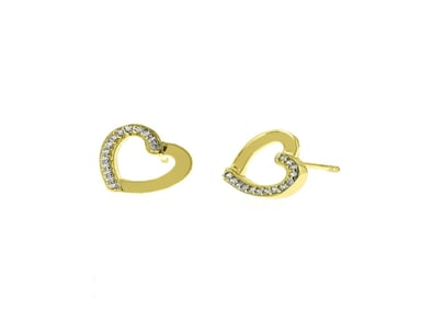 ARETES BALIQ CORAZON CZ ORO 18K - 1