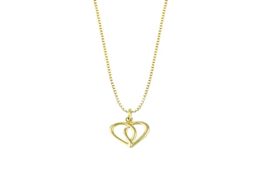 COLLAR BALIQ DIG-2983CAG-0278 ORO 18K CORAZÓN ENTRELAZADO - 1