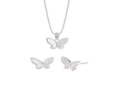 SET COLLAR Y ARETES SUPREMO PLATA 925 - 1