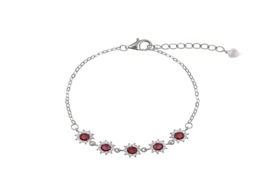 PULSERA RUBÍ ROSET PLATA 925 - 1