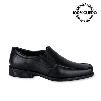 ZAPATOS ESCOLARES HOMBRE VIALE CUERO NEGRO LUIS-008-C MOCASÍN CASUAL - 1