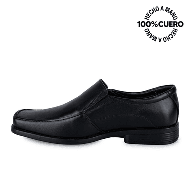 ZAPATOS ESCOLARES HOMBRE VIALE CUERO NEGRO LUIS-008-C MOCASÍN CASUAL - 2