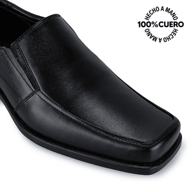 ZAPATOS ESCOLARES HOMBRE VIALE CUERO NEGRO LUIS-008-C MOCASÍN CASUAL - 3