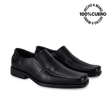 ZAPATOS ESCOLARES HOMBRE VIALE CUERO NEGRO LUIS-008-C MOCASÍN CASUAL - 4