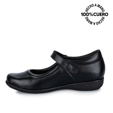 ZAPATOS ESCOLARES NIÑA RABBIT CUERO NEGRO ALE-005 REINA VESTIR - 2