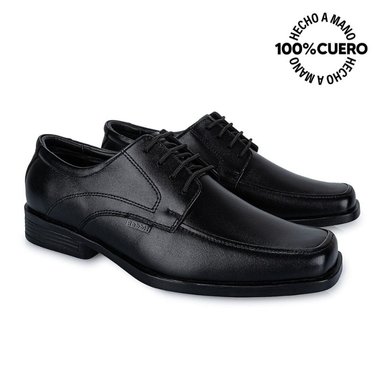 ZAPATOS ESCOLARES NIÑO RABBIT CUERO NEGRO LUIS-009-T - 4