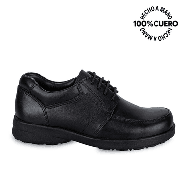 ZAPATO ESCOLAR DERBY CASUAL PEPE-008 K NEGRO RABBIT CUERO - 1