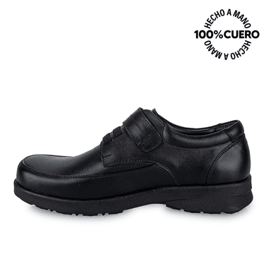 ZAPATOS ESCOLARES NIÑO VIALE CUERO NEGRO PEPE-010 T MONK STRAP CASUAL RABBIT - 2