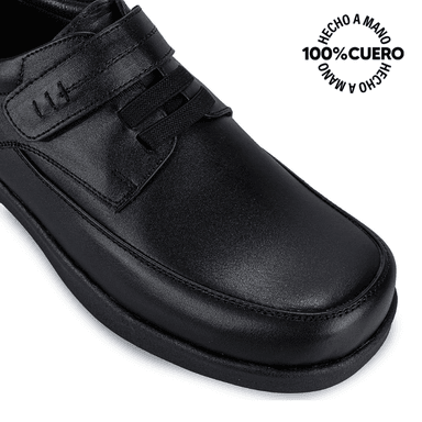 ZAPATOS ESCOLARES NIÑO VIALE CUERO NEGRO PEPE-010 T MONK STRAP CASUAL RABBIT - 3