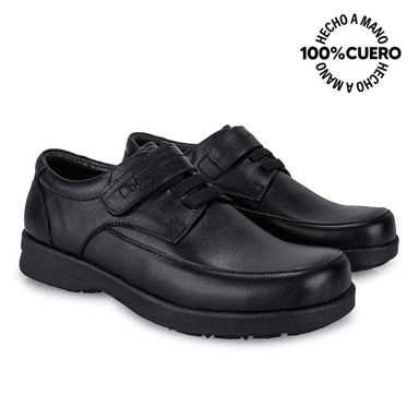 ZAPATOS ESCOLARES NIÑO VIALE CUERO NEGRO PEPE-010 T MONK STRAP CASUAL RABBIT - 4