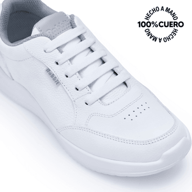 ZAPATILLAS ESCOLARES NIÑA VIALE CUERO BLANCO ALEX-053 T CASUAL RABBIT - 3