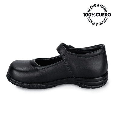 ZAPATOS ESCOLARES NIÑA RABBIT CUERO NEGRO ANGELA-009 REINA CASUAL - 2