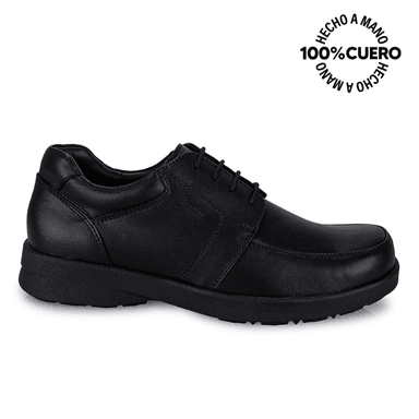 ZAPATOS ESCOLARES NIÑO VIALE CUERO NEGRO PEPE-008 T DERBY CASUAL RABBIT - 1