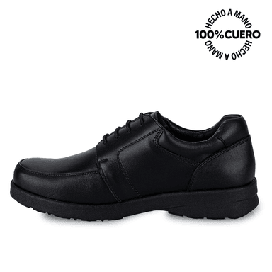 ZAPATOS ESCOLARES NIÑO VIALE CUERO NEGRO PEPE-008 T DERBY CASUAL RABBIT - 2