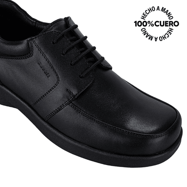 ZAPATOS ESCOLARES NIÑO VIALE CUERO NEGRO PEPE-008 T DERBY CASUAL RABBIT - 3