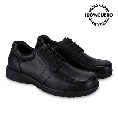ZAPATOS ESCOLARES NIÑO VIALE CUERO NEGRO PEPE-008 T DERBY CASUAL RABBIT - 4