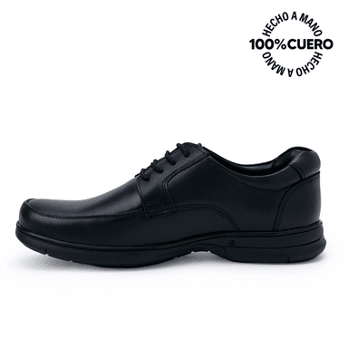 ZAPATOS ESCOLARES NIÑO RABBIT CUERO NEGRO DERBY CASUAL PEPE-2504 - 2