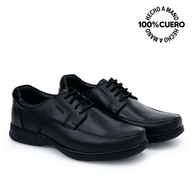 ZAPATOS ESCOLARES NIÑO RABBIT CUERO NEGRO DERBY CASUAL PEPE-2504 - 4