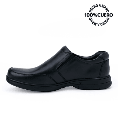 ZAPATOS ESCOLARES NIÑO RABBIT CUERO NEGRO MOCASÍN CASUAL PEPE-2507 - 2