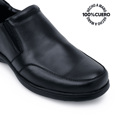 ZAPATOS ESCOLARES NIÑO RABBIT CUERO NEGRO MOCASÍN CASUAL PEPE-2507 - 3