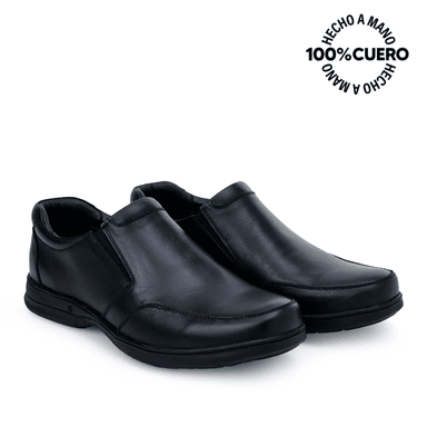 ZAPATOS ESCOLARES NIÑO RABBIT CUERO NEGRO MOCASÍN CASUAL PEPE-2507 - 4