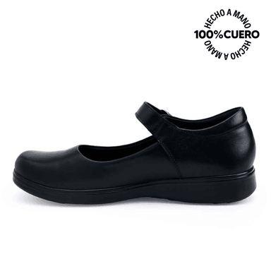 ZAPATOS ESCOLARES NIÑA RABBIT CUERO NEGRO BALLERINA CASUAL MANA-2504 - 2