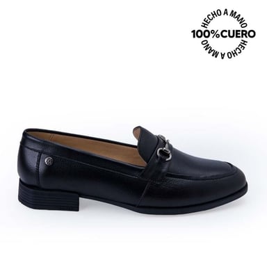 ZAPATO MOCASÍN CASUAL FORMAL LE-2515 NEGRO VIALE CUERO - 1