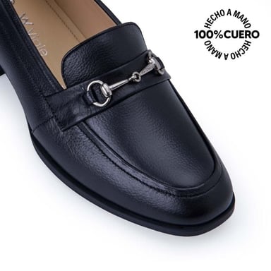 ZAPATO MOCASÍN CASUAL FORMAL LE-2515 NEGRO VIALE CUERO - 3