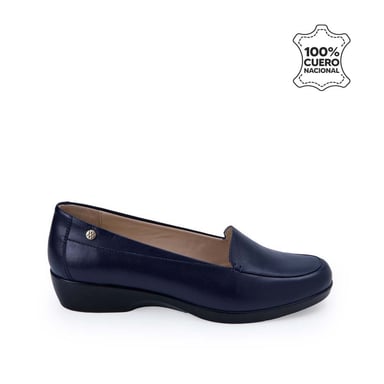 ZAPATO MOCASÍN CASUAL AVE-2504 AZUL VIALE CUERO - 1