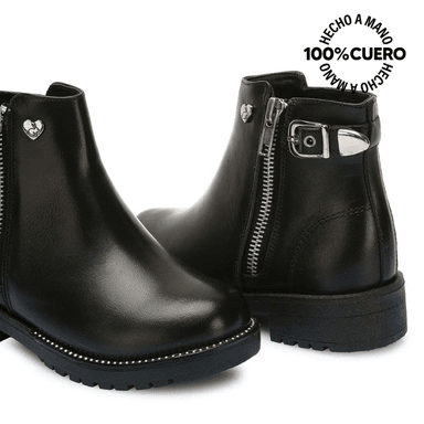BOTÍN CASUAL YADIRA-2530 NEGRO RABBIT CUERO - 2