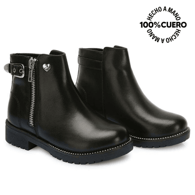 BOTÍN CASUAL YADIRA-2530 NEGRO RABBIT CUERO - 4