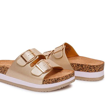 SANDALIA SLIDE CASUAL ANA-2521 DORADO ADV - 2