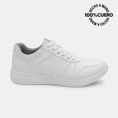 ZAPATILLA ESCOLAR CASUAL JOSE-2601 BLANCO VIALE HOMME CUERO - 1