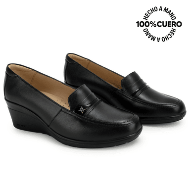 ZAPATO MOCASÍN LE-2614 NEGRO VIALE CUERO - 4