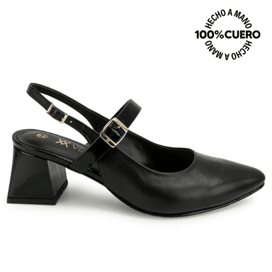 ZAPATO MEDIA ESTACION STILETTO TATI-2660 NEGRO VIALE CUERO - 1