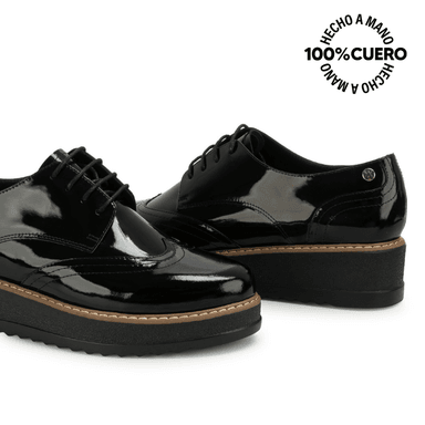 ZAPATO OXFORD TATI-2667 NEGRO VIALE CUERO - 2
